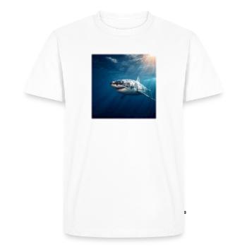 Great White Shark in Sunlight Ocean Design - Men's Premium Organic T-Shirt - white - Front - Nico (187cm)