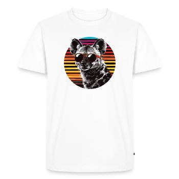 Sunglasses dog in neon retro - Men's Premium Organic T-Shirt - white - Front - Nico (187cm)