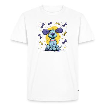 Stardog en orbite colorée - T-shirt Premium bio Homme - blanc - Devant - Nico (187cm)