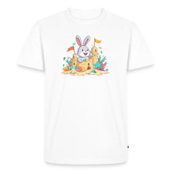 Un lapin d’été dans la basse à sable - T-shirt Premium bio Homme - blanc - Devant - Nico (187cm)