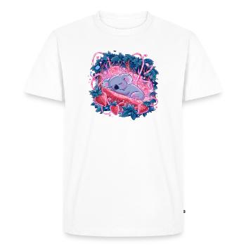 Sleeping koala in strawberry glow - Men's Premium Organic T-Shirt - white - Front - Nico (187cm)
