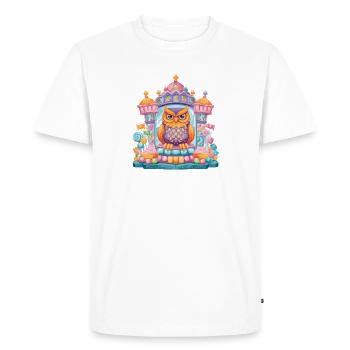 Trône du Roi du Hibou du Sucre - T-shirt Premium bio Homme - blanc - Devant - Nico (187cm)