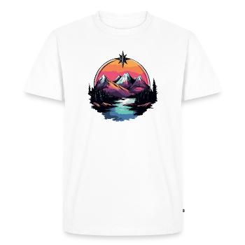 Mountains Nature Landscape Compass - Men's Premium Organic T-Shirt - white - Front - Nico (187cm)