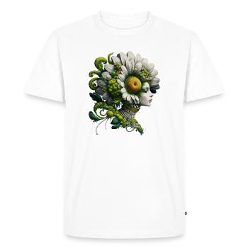 Flora Head Flower Dreams Portrait - T-shirt Premium bio Homme - blanc - Devant - Nico (187cm)