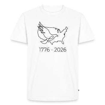 1776-2026 Demi-quinquantième anniversaire des États-Unis 250e - T-shirt Premium bio Homme - blanc - Devant - Nico (187cm)