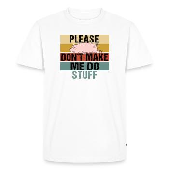 Cochon paresseux, s’il te plaît, ne me force pas à faire des trucs rétro - T-shirt Premium bio Homme - blanc - Devant - Nico (187cm)