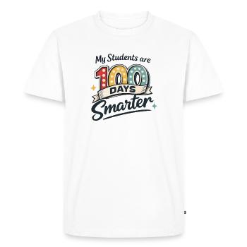 Mes élèves : 100 jours plus intelligents - T-shirt Premium bio Homme - blanc - Devant - Nico (187cm)