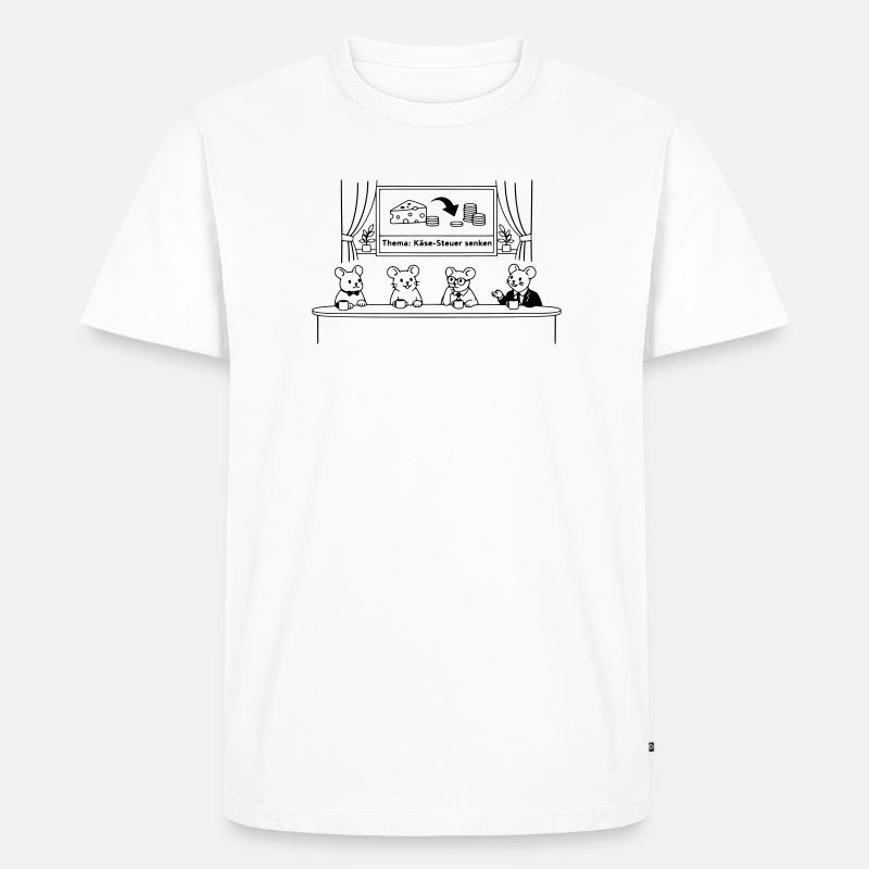 Maus Mäuse Käse Steuer senken - Männer Premium Bio T-Shirt - Weiß
