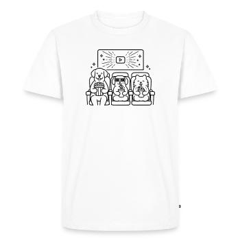 Cinéma de chiens Chiens au cinéma - T-shirt Premium bio Homme - blanc - Devant - Nico (187cm)