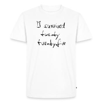 I survived 2025 - Chalk black - Men's Premium Organic T-Shirt - white - Front - Nico (187cm)