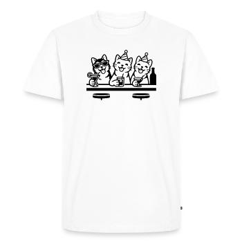 Fête Chats Gueule de bois Bar Boire - T-shirt Premium bio Homme - blanc - Devant - Nico (187cm)