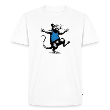 Bleu Rat Dansant - T-shirt Premium bio Homme - blanc - Devant - Nico (187cm)