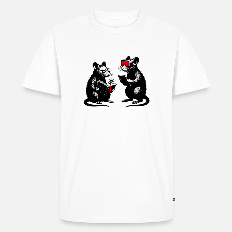 Leseratten im Tech Dialog VR - Männer Premium Bio T-Shirt - Weiß