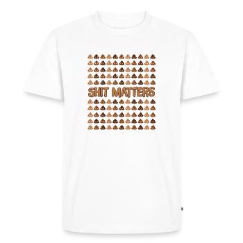 Shit Matters Poop Pattern - Men's Premium Organic T-Shirt - white - Front - Nico (187cm)