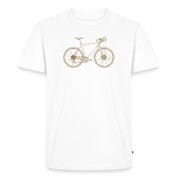 Golden Bicycle Line Design Vélo de route rétro - T-shirt Premium bio Homme - blanc - Devant - Nico (187cm)