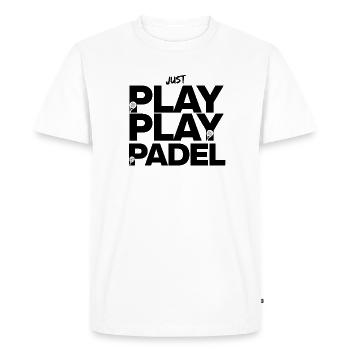 Jouez simplement au Padel – Feu sur le terrain ! Écrase-le ! - T-shirt Premium bio Homme - blanc - Devant - Nico (187cm)