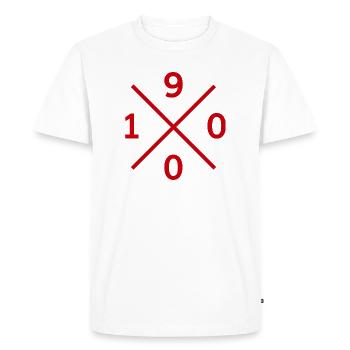 Modèle de sweat à capuche, casquette et chaussettes pour supporters de Munich 1900 - T-shirt Premium bio Homme - blanc - Devant - Nico (187cm)
