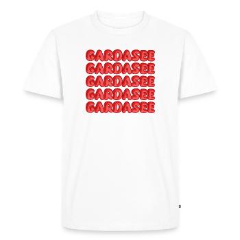 Lake Garda as a journey - Men's Premium Organic T-Shirt - white - Front - Nico (187cm)