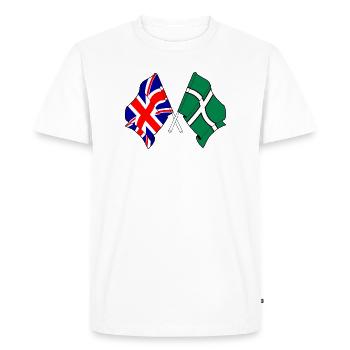 Devon & Great Britain Cross - Men's Premium Organic T-Shirt - white - Front - Nico (187cm)