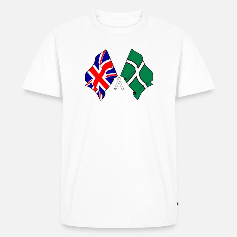 Devon & Great Britain Cross - Männer Premium Bio T-Shirt - Weiß