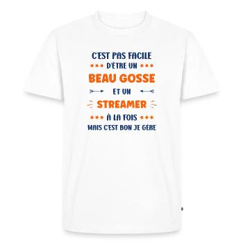 Handsome guy and streamer at the same time - Men's Premium Organic T-Shirt - white - Front - Nico (187cm)
