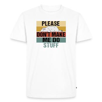 Please Don't Make Me Do Stuff Lazy Sheep Retro - Men's Premium Organic T-Shirt - white - Front - Nico (187cm)