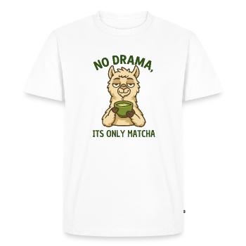 Lama Matcha Rest – Pas de drame - T-shirt Premium bio Homme - blanc - Devant - Nico (187cm)