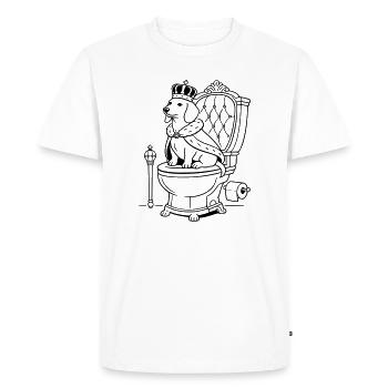 Art de la ligne des toilettes du trône teckel - T-shirt Premium bio Homme - blanc - Devant - Nico (187cm)