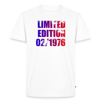 50e anniversaire Édition limitée 02/1976 - T-shirt Premium bio Homme - blanc - Devant - Nico (187cm)