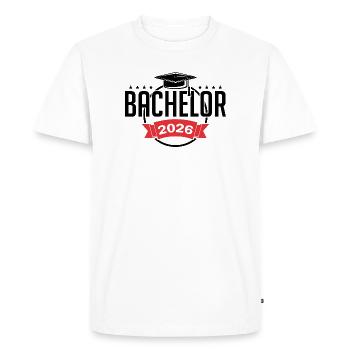 Licence 2026 Remise des diplômes - T-shirt Premium bio Homme - blanc - Devant - Nico (187cm)