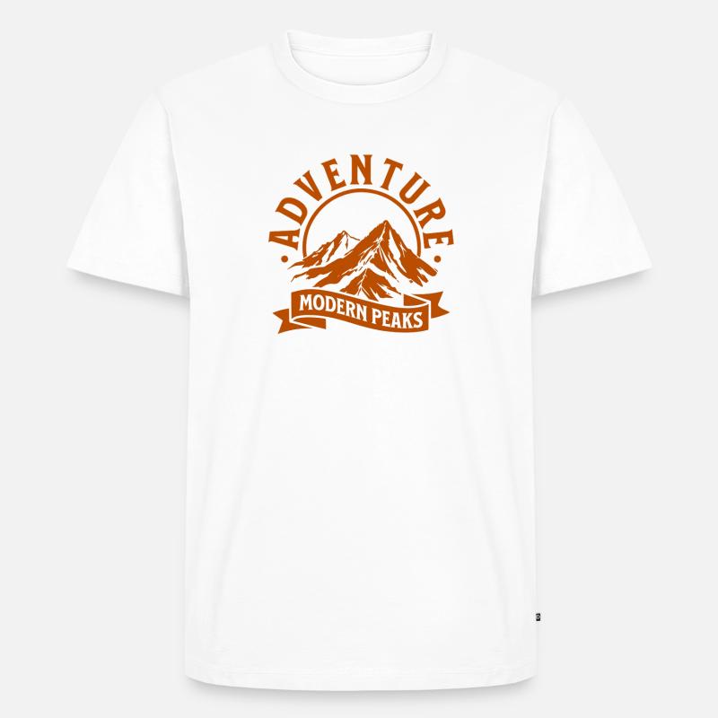 Moderne Bergabenteuer Peaks - Männer Premium Bio T-Shirt - Weiß