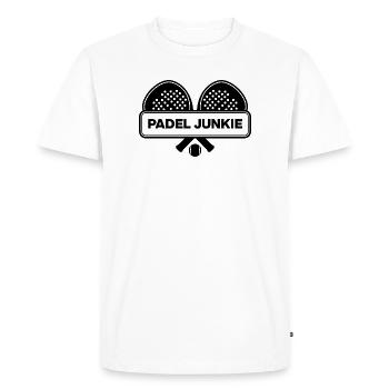 Accro au padel, accro au racket ! Écrase-le - T-shirt Premium bio Homme - blanc - Devant - Nico (187cm)