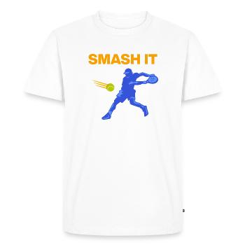 Fracasse, puissance de padel ! Padel Sport - T-shirt Premium bio Homme - blanc - Devant - Nico (187cm)