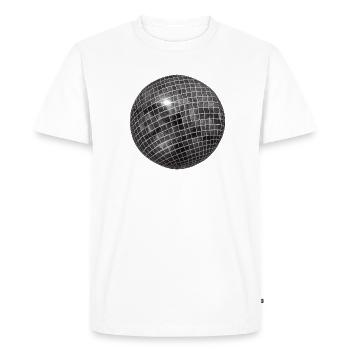 Sphère géométrique à paillettes - T-shirt Premium bio Homme - blanc - Devant - Nico (187cm)