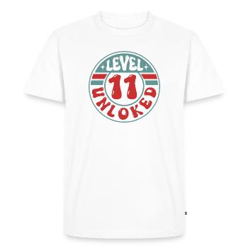 Niveau 11 Débloqué – Conception d’anniversaire joueur - T-shirt Premium bio Homme - blanc - Devant - Nico (187cm)