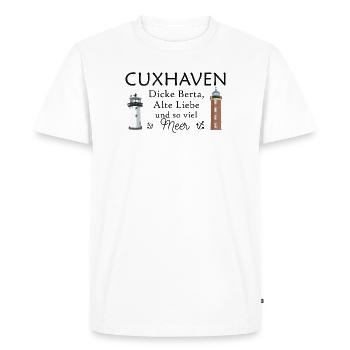 Cuxhaven, hand-drawn lighthouses, old love - Men's Premium Organic T-Shirt - white - Front - Nico (187cm)