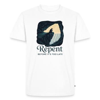 Repent Before It's Too Late - Men's Premium Organic T-Shirt - white - Front - Nico (187cm)
