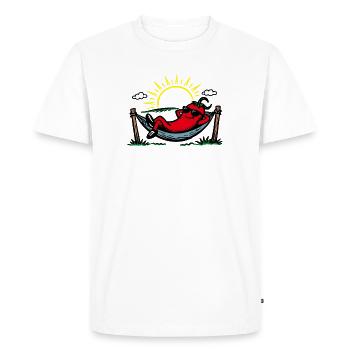 Chili glaçant Jeu de mots drôle Chilli Chilling - T-shirt Premium bio Homme - blanc - Devant - Nico (187cm)