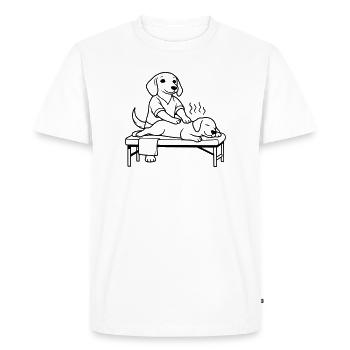 Masseur Physio Dog Dog Édition - T-shirt Premium bio Homme - blanc - Devant - Nico (187cm)