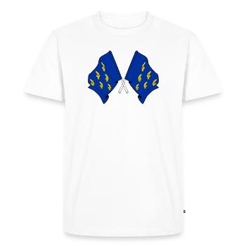 Two crossed flags West Sussex - Men's Premium Organic T-Shirt - white - Front - Nico (187cm)