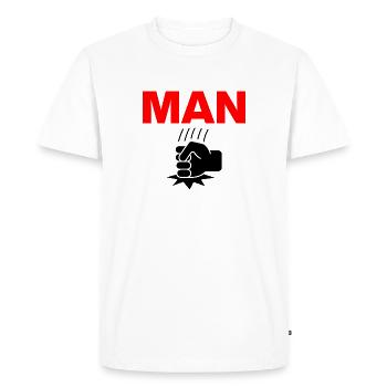 Man Punch – Power Fist! Harald, Reality, Meme - Men's Premium Organic T-Shirt - white - Front - Nico (187cm)