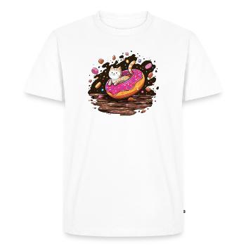 Cat donut with sprinkles - Men's Premium Organic T-Shirt - white - Front - Nico (187cm)