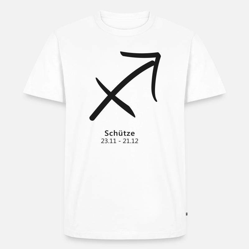 Schütze Bogen Pfeil Symbol Sternzeichen - Männer Premium Bio T-Shirt - Weiß