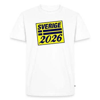 Drapeau de Suède 2026 - T-shirt Premium bio Homme - blanc - Devant - Nico (187cm)