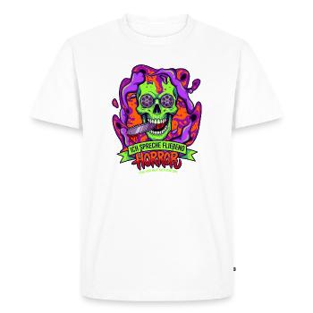 Horreur du crâne néon avec tentacules - T-shirt Premium bio Homme - blanc - Devant - Nico (187cm)