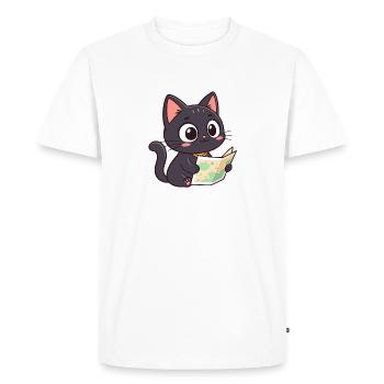 Reader and card chat - Men's Premium Organic T-Shirt - white - Front - Nico (187cm)