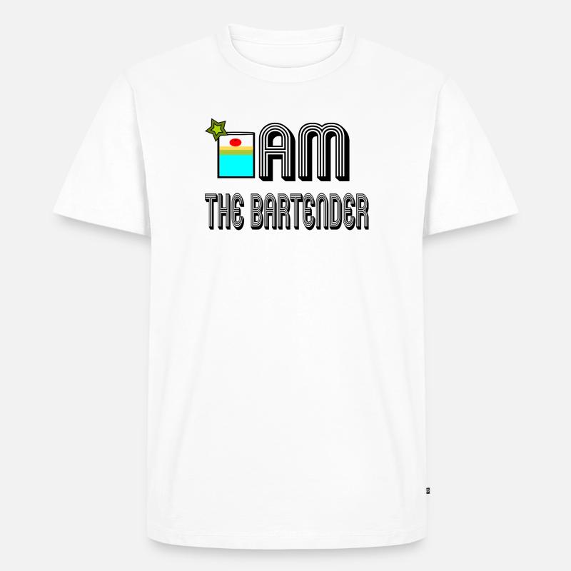 I am the bartender - Männer Premium Bio T-Shirt - Weiß