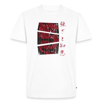 Dragon japonais Streetwear vintage - T-shirt Premium bio Homme - blanc - Devant - Nico (187cm)
