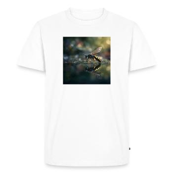 Une guêpe avec réflexion Photographie macro élégante - T-shirt Premium bio Homme - blanc - Devant - Nico (187cm)