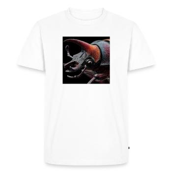 Portrait macro du scarabée rhinocéros Graphique de faune - T-shirt Premium bio Homme - blanc - Devant - Nico (187cm)